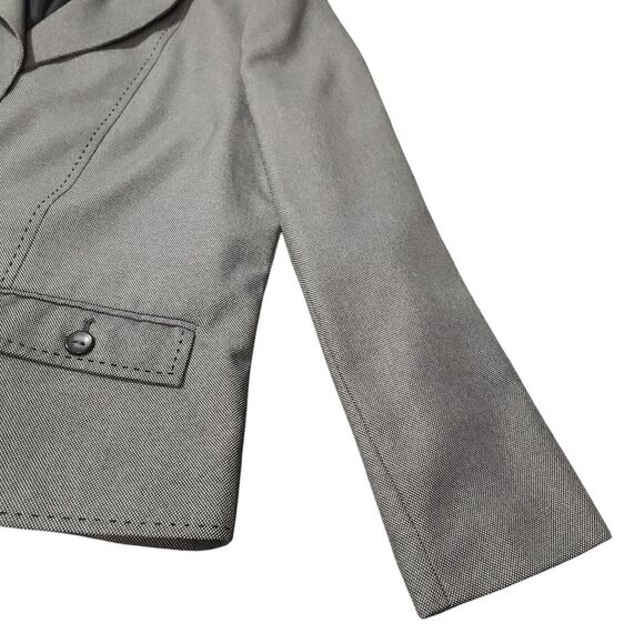 Alfred Dunner Womens Blazer Sz 12 Petite Gray Big Stitch‎ Jacket Buttons Pockets - Picture 4 of 12